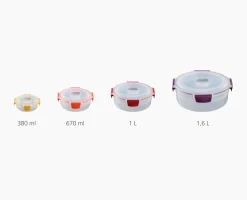 4 Boîtes Alimentaires Rondes Multicolores Nest™ Lock Round