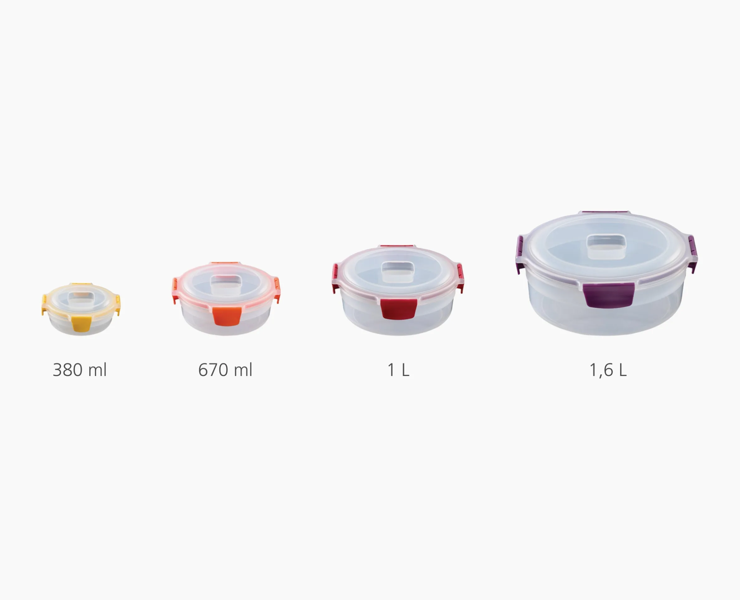 4 Boîtes Alimentaires Rondes Multicolores Nest™ Lock Round