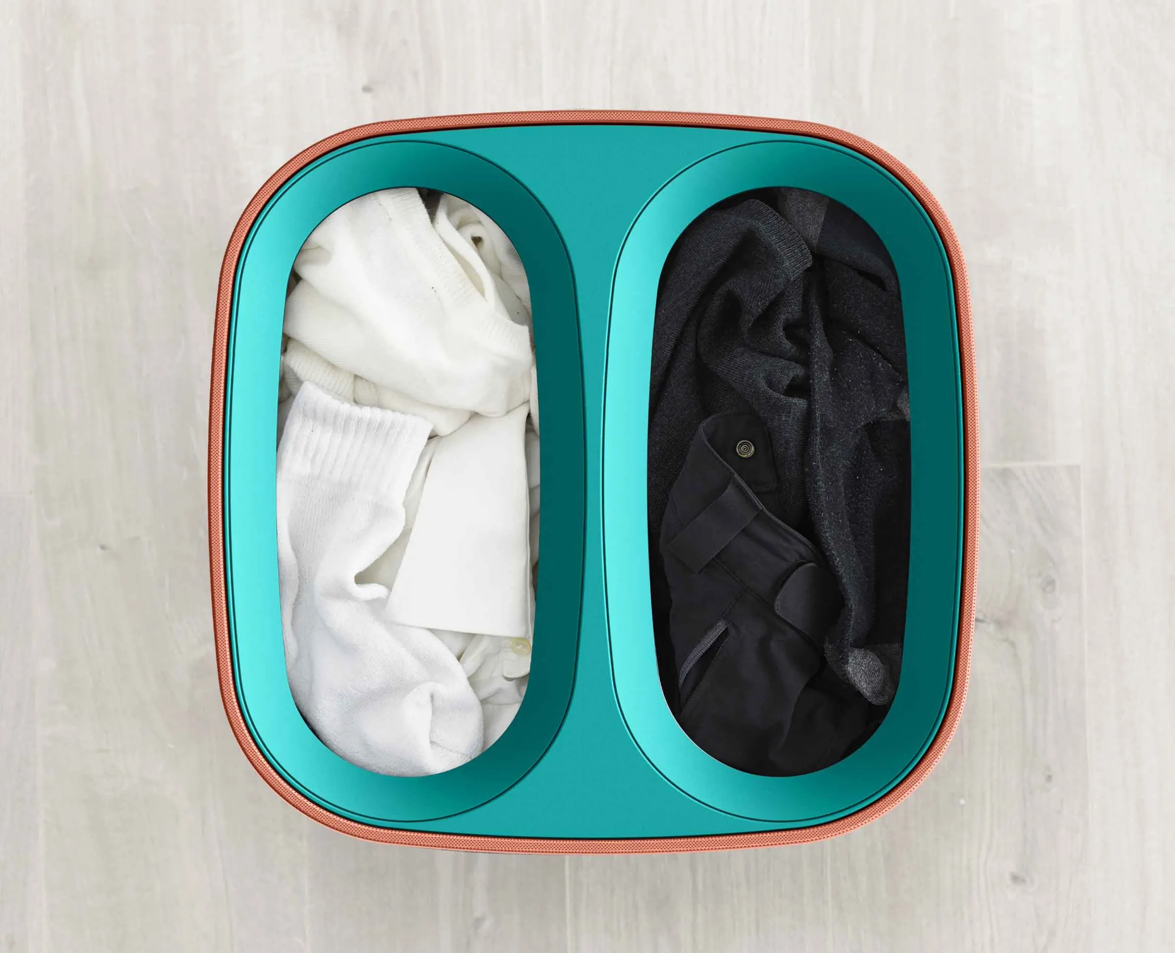 Bac à Linge Double Compartiment 60L Tota Pop Corail