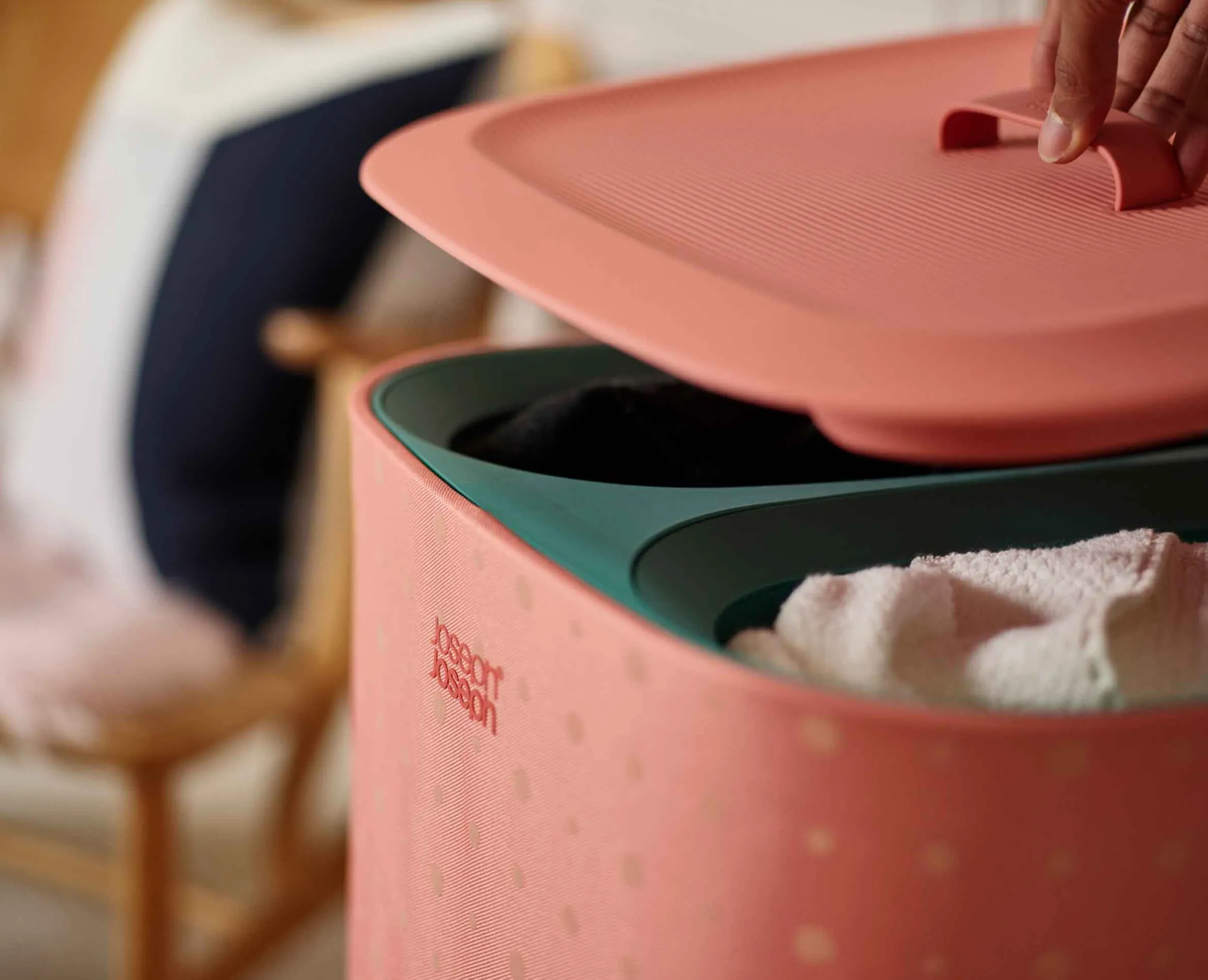Bac à Linge Double Compartiment 60L Tota Pop Corail