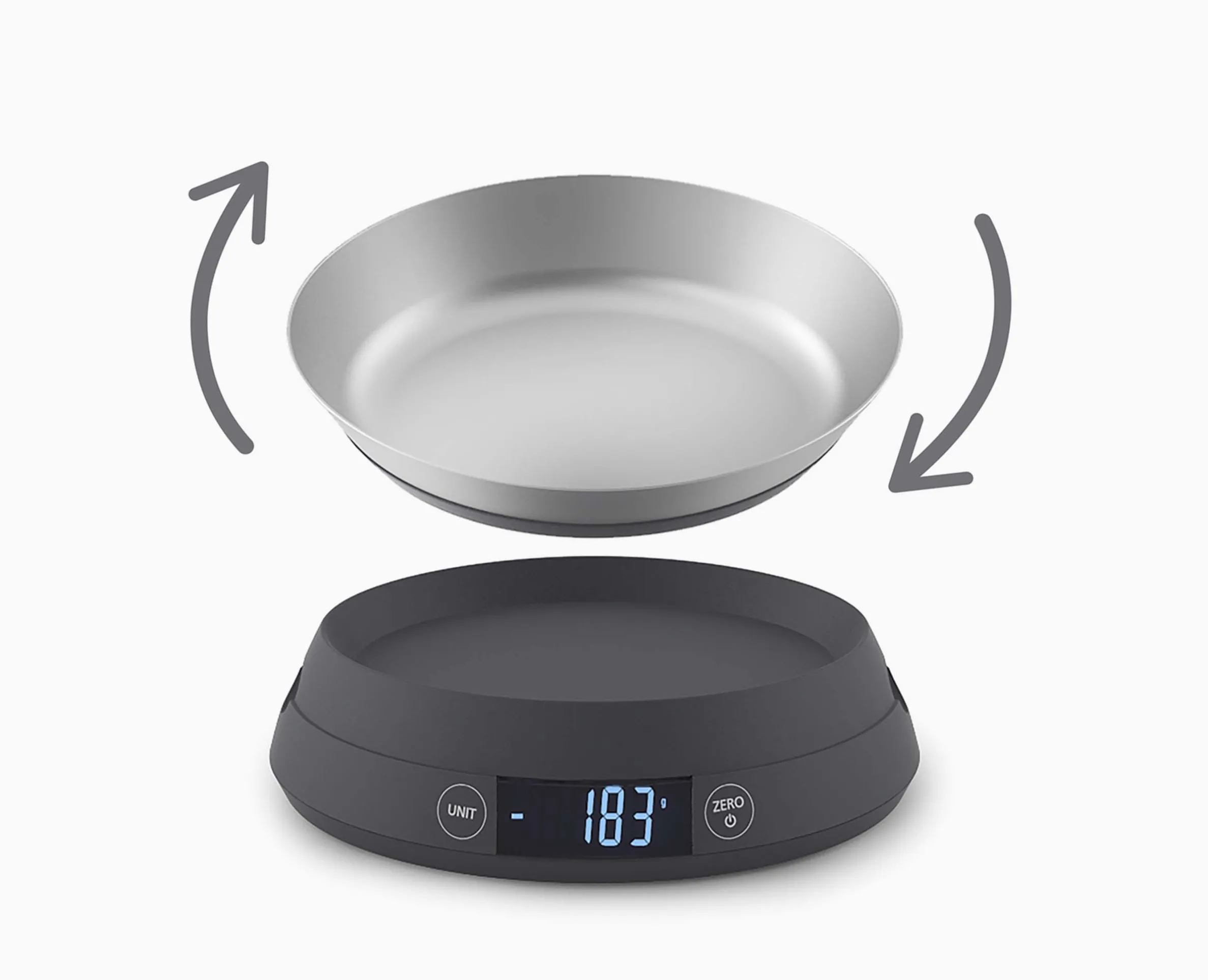 Balance Numérique de Cuisine en Gris 2-en-1 SwitchScale™