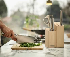 Bloc en Bois avec 5 Couteaux de Cuisine et des Ciseaux Elevate™ Fusion