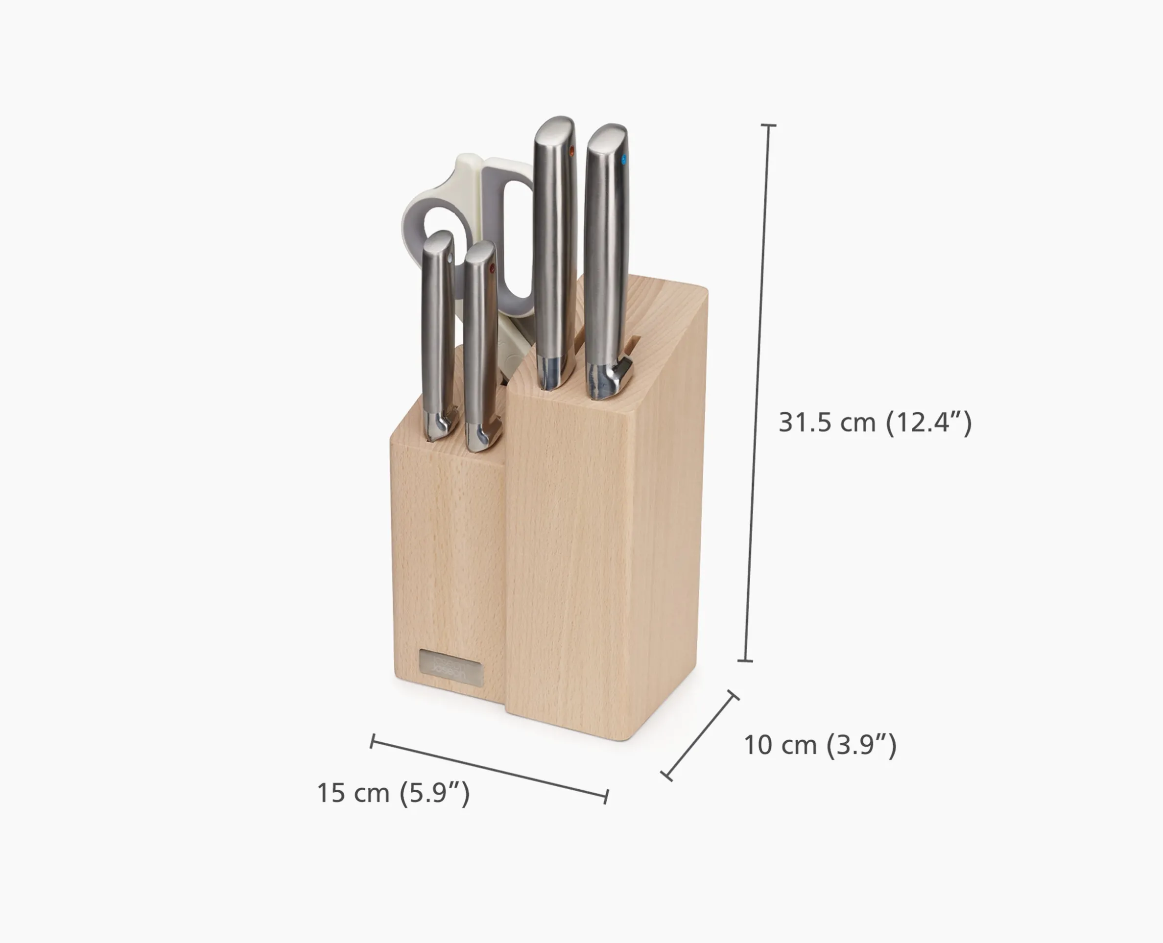 Bloc en Bois avec 5 Couteaux de Cuisine et des Ciseaux Elevate™ Fusion