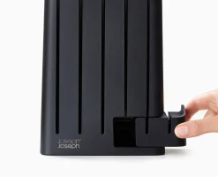 Bloc SlimBlock Noir avec 5 Couteaux de Cuisine Elevate™ et Aiguiseur