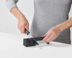 Bloc SlimBlock Noir avec 5 Couteaux de Cuisine Elevate™ et Aiguiseur