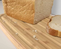 Boîte à Pain Blanche avec Couvercle en Bambou