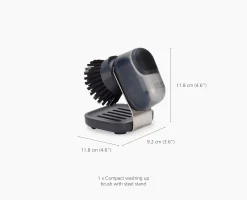 Brosse à Vaisselle à Paume avec Support Inox et 6 Têtes de Rechange SinkTech