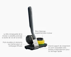 Brosse à Vaisselle avec Tête d'Éponge Interchangeables SinkTech™