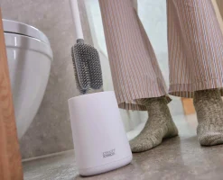 Brosse de Toilette Compacte en Silicone Blanche Mat Flex 360™ Lite
