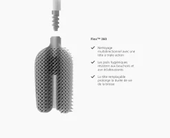 Brosse de Toilette Compacte en Silicone Blanche Mat Flex 360™ Lite