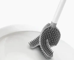 Brosse de Toilette Compacte en Silicone Blanche Mat Flex 360™ Lite