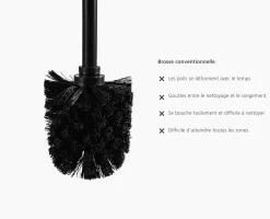Brosse de Toilette Compacte en Silicone Noire Mat Flex 360™ Lite