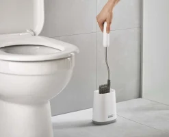 Brosse WC Plate avec Support Blanc Flex™ Lite