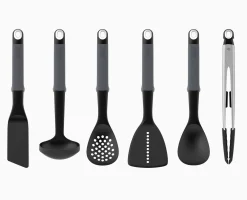 Carrousel de 6 Ustensiles de Cuisine avec Pinces Gris Elevate™