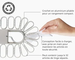 Cintre de séchage écru à accroche rapide Petal™, 32 pièces