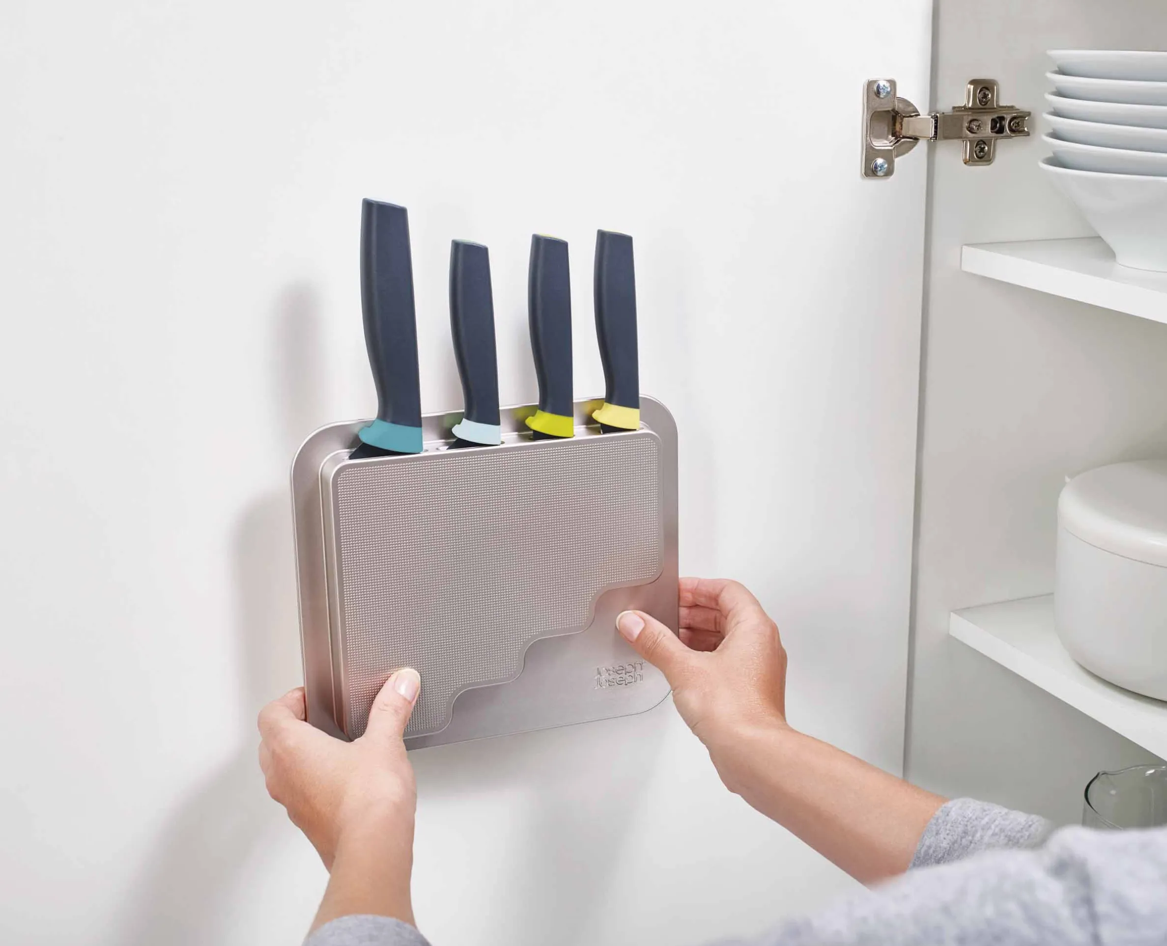 Ensemble de 4 Couteaux de Cuisine Elevate™ Opale à Rangement de Porte DoorStore™