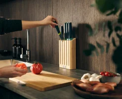 Ensemble de 5 Couteaux de Cuisine Elevate™ avec Bloc en Bambou