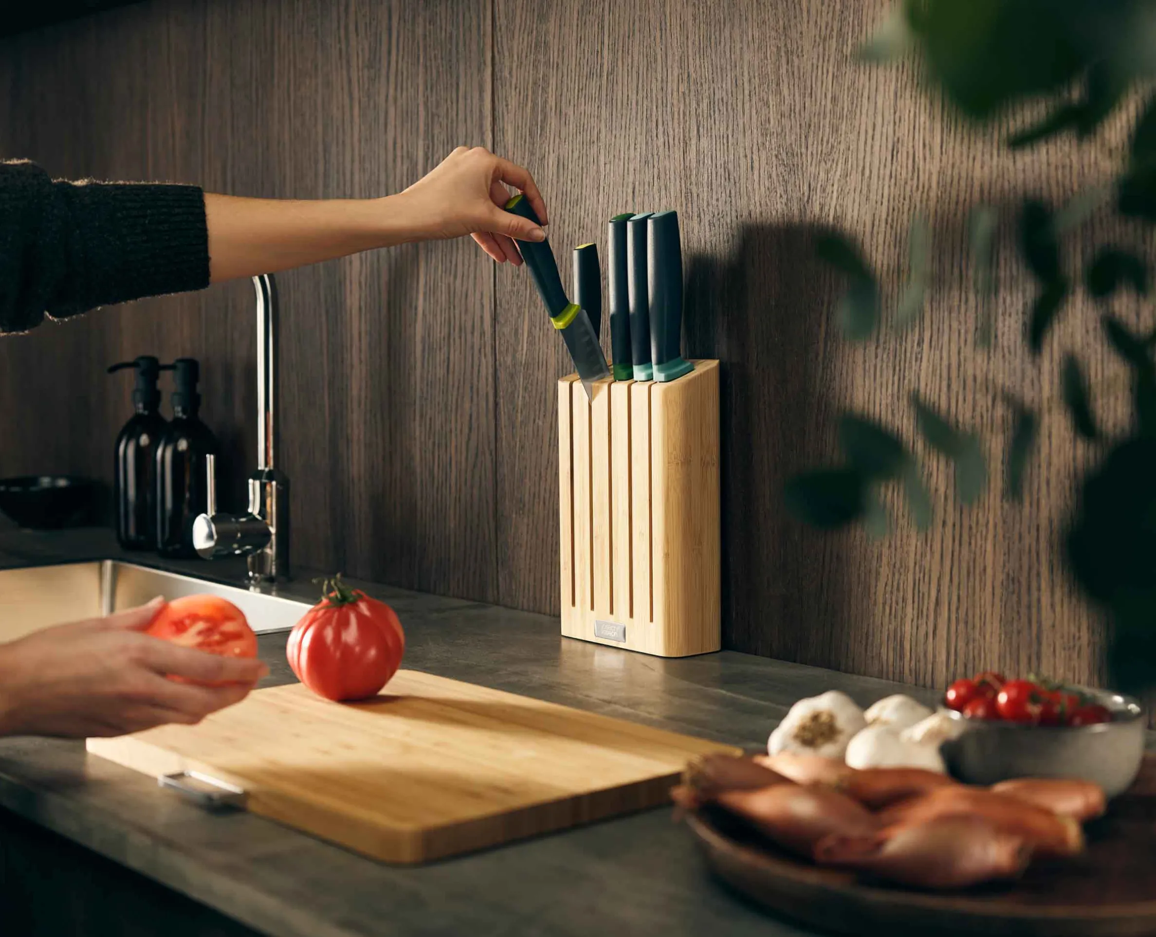 Ensemble de 5 Couteaux de Cuisine Elevate™ avec Bloc en Bambou