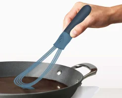 Fouet Ballon et Plat 2-en-1 en Silicone Bleu Twist™