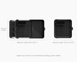 Égouttoir à Vaisselle et à Verres à Vin Noir Extend™ Steel Plus
