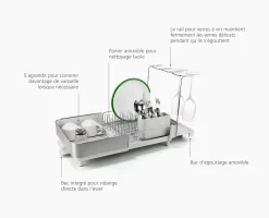 Égouttoir à Vaisselle et à Verres à Vin Pierre Extend™ Steel Plus