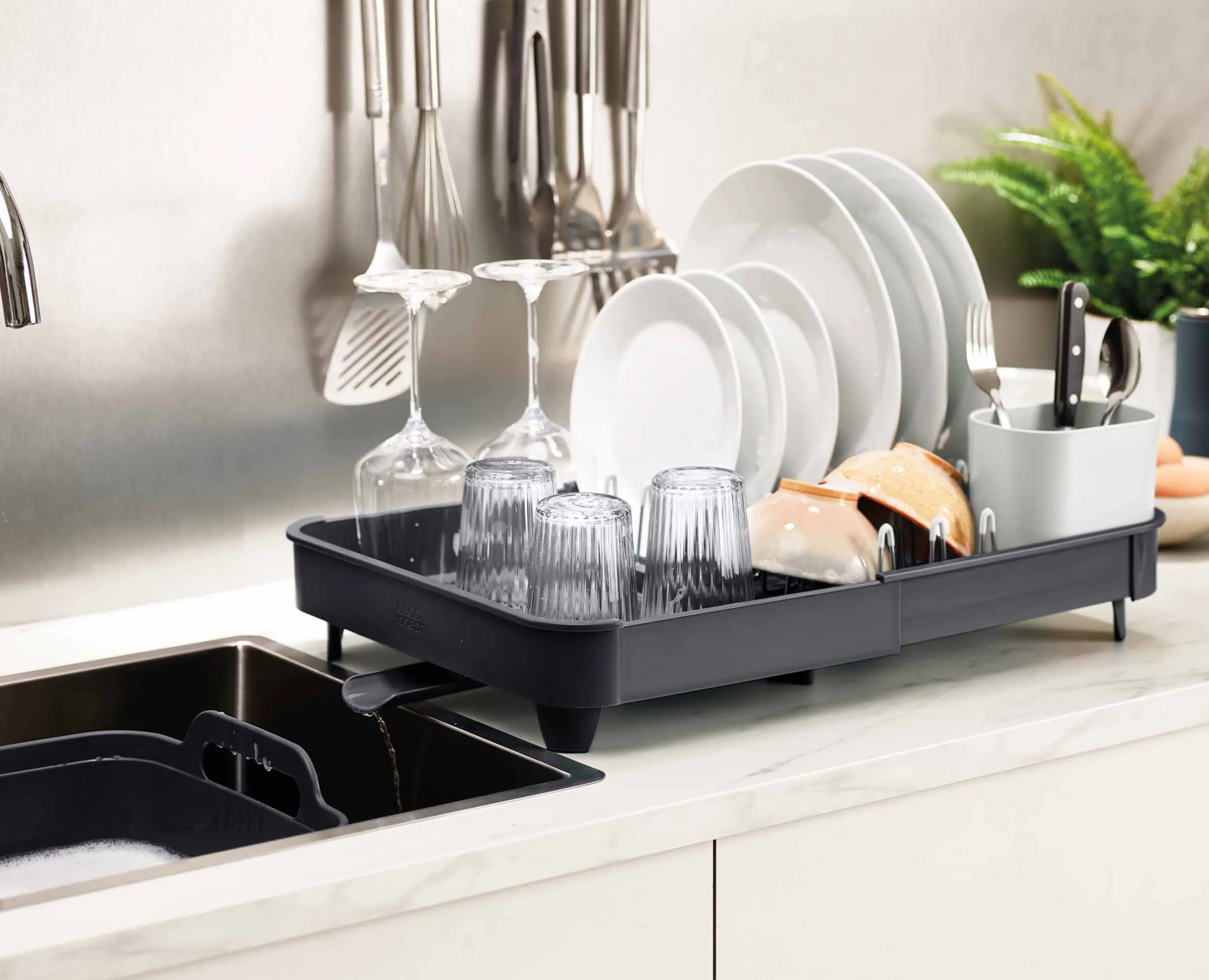 Égouttoir à vaisselle extensible gris Extend™