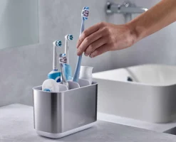 Grand Pot à Brosses à Dents Inox EasyStore™