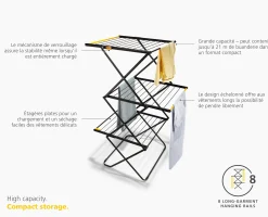 Grand Étendoir à Linge de Grande Capacité 21m AirFrame™ Max