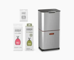 Kit de démarrage poubelle de tri sélectif en acier inoxydable Totem Max 60L