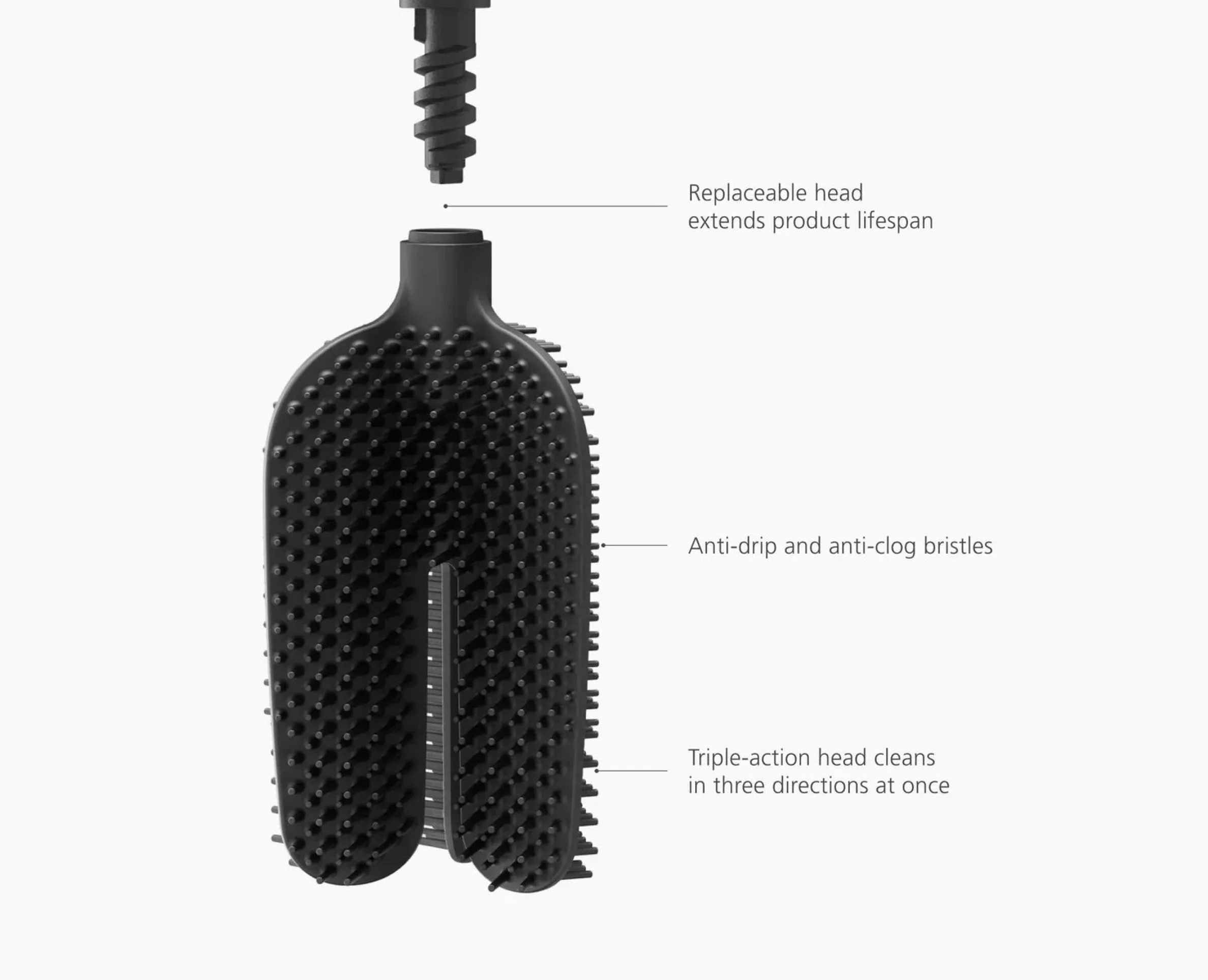 Lot de 2 brosses de toilettes Flex™ 360 Lite noir mat
