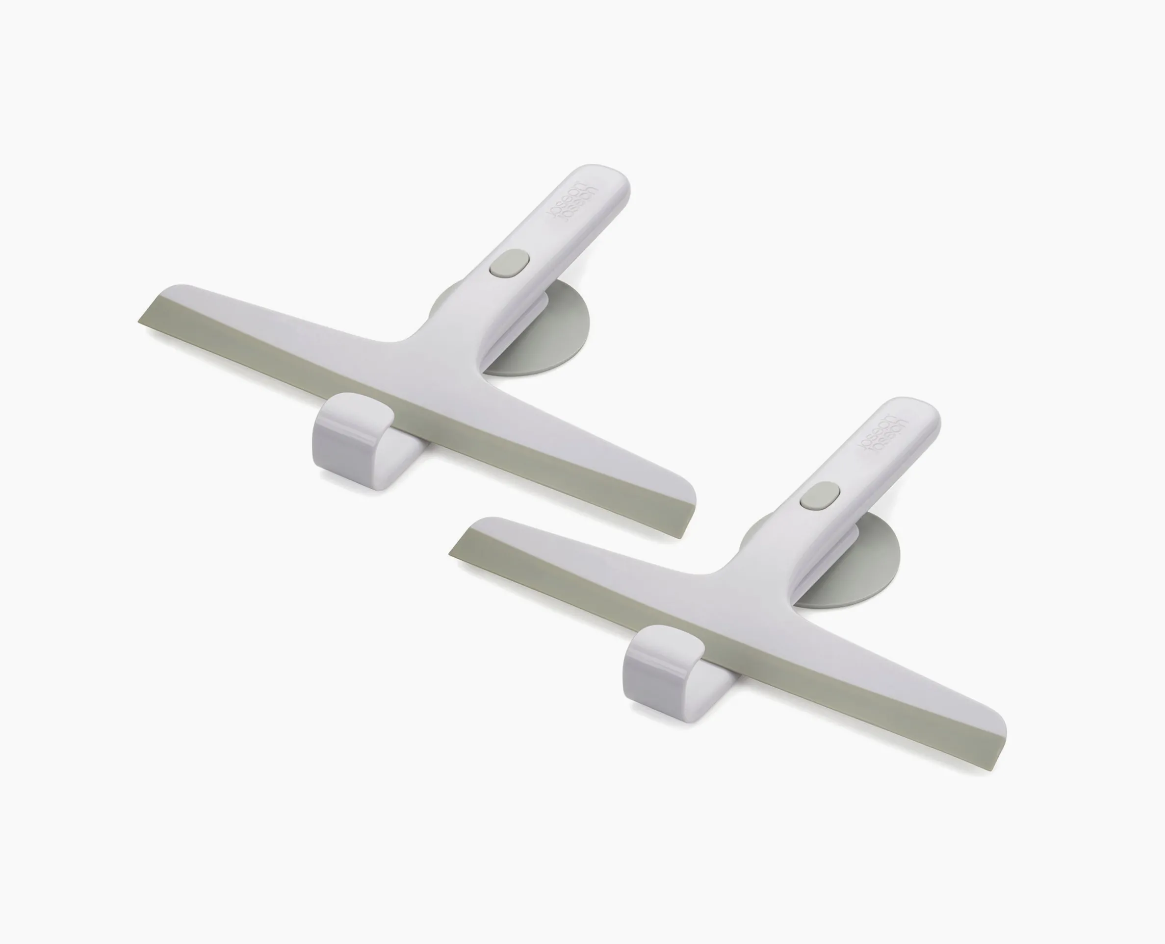 Lot de 2 Raclettes de Douche Grises Claires avec Crochet EasyStore™