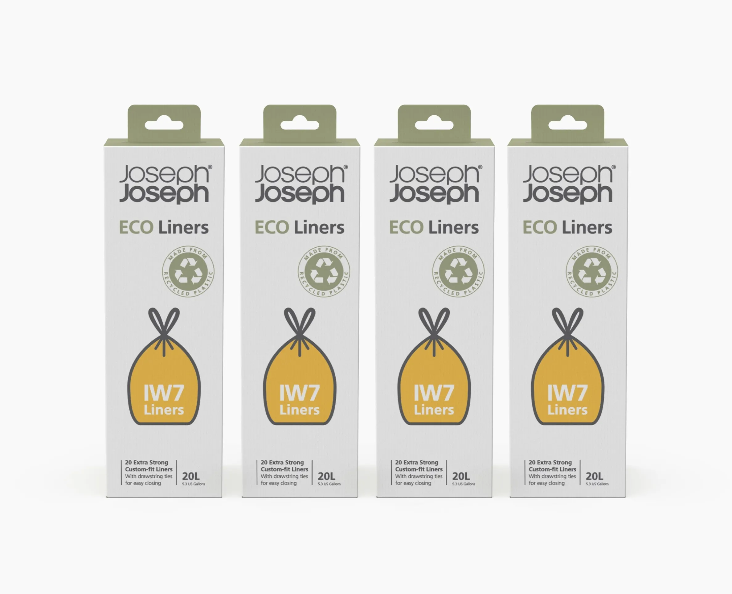 Lot de 4 sacs poubelles recyclés gris IW7 20L