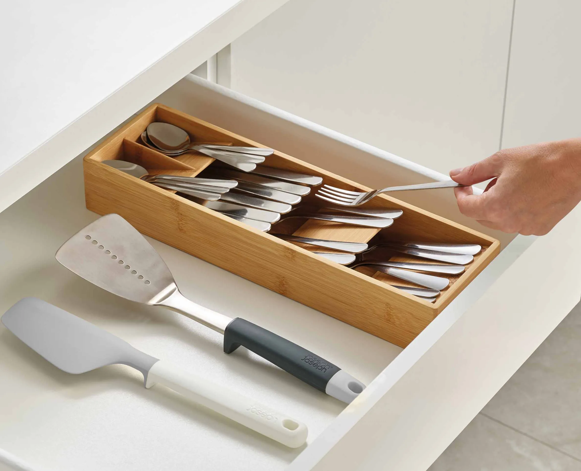 Organiseur de Couverts Compact en Bambou DrawerStore™