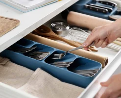 Organiseur de couverts compact Bleu DrawerStore™ - Éditions