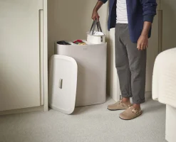 Panier à Linge 3 Compartiments Écru 90L Tota Trio