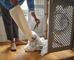 Panier à Linge 3 Compartiments Écru 90L Tota Trio