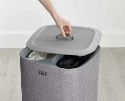 Panier à Linge Deux Compartiments 60L Tota Gris