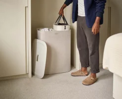 Panier à Linge Double Écru 90L Tota