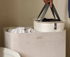 Panier à Linge Double Écru 90L Tota