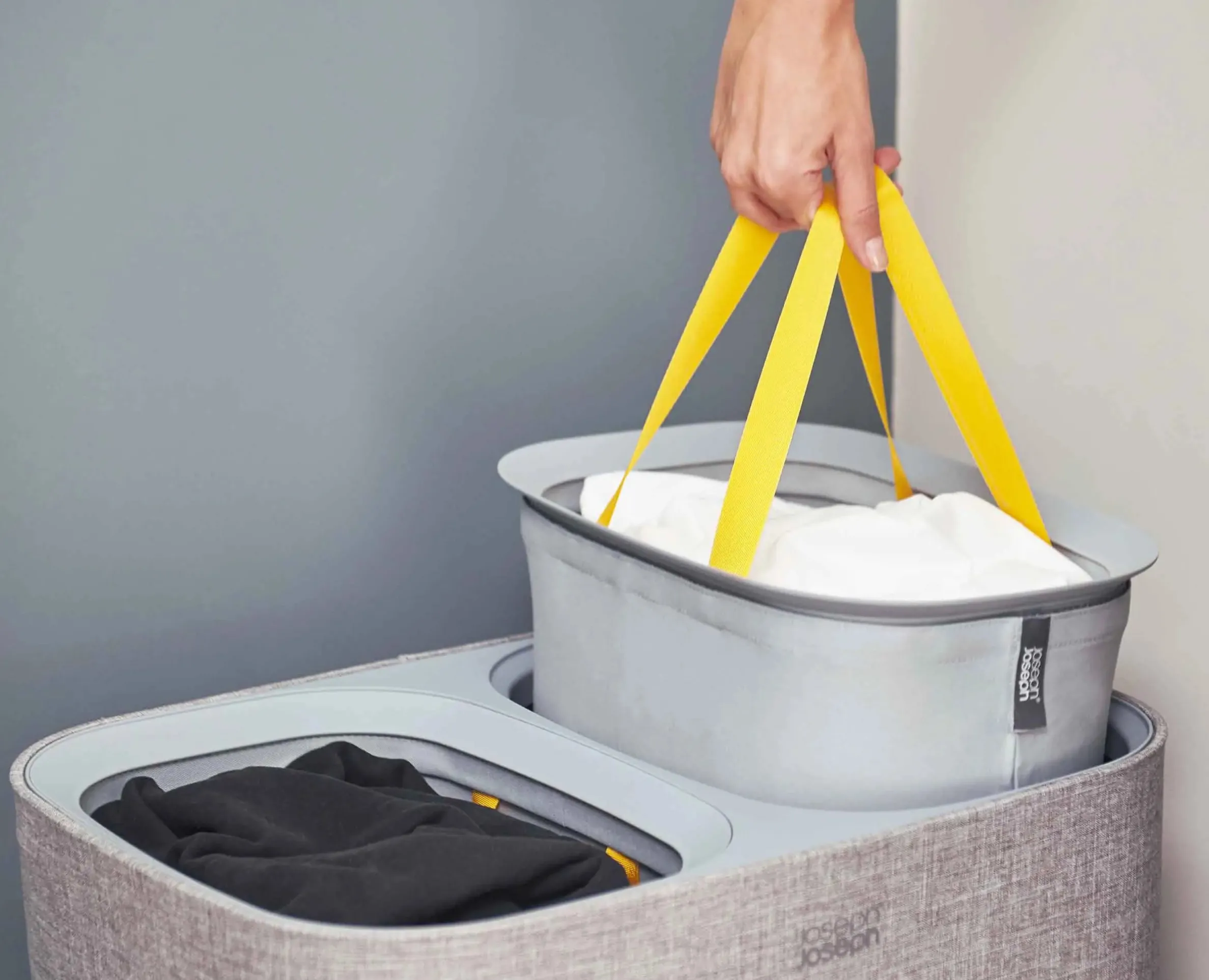 Panier à Linge Double Gris 90L Tota