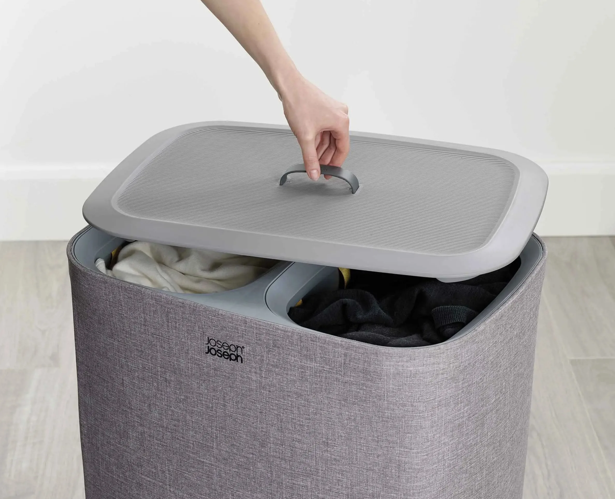 Panier à Linge Double Gris 90L Tota