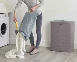 Panier à Linge Double Gris 90L Tota