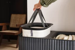 Panier à Linge Double Luxe Bambou Noir 90L Tota Twin Luxe