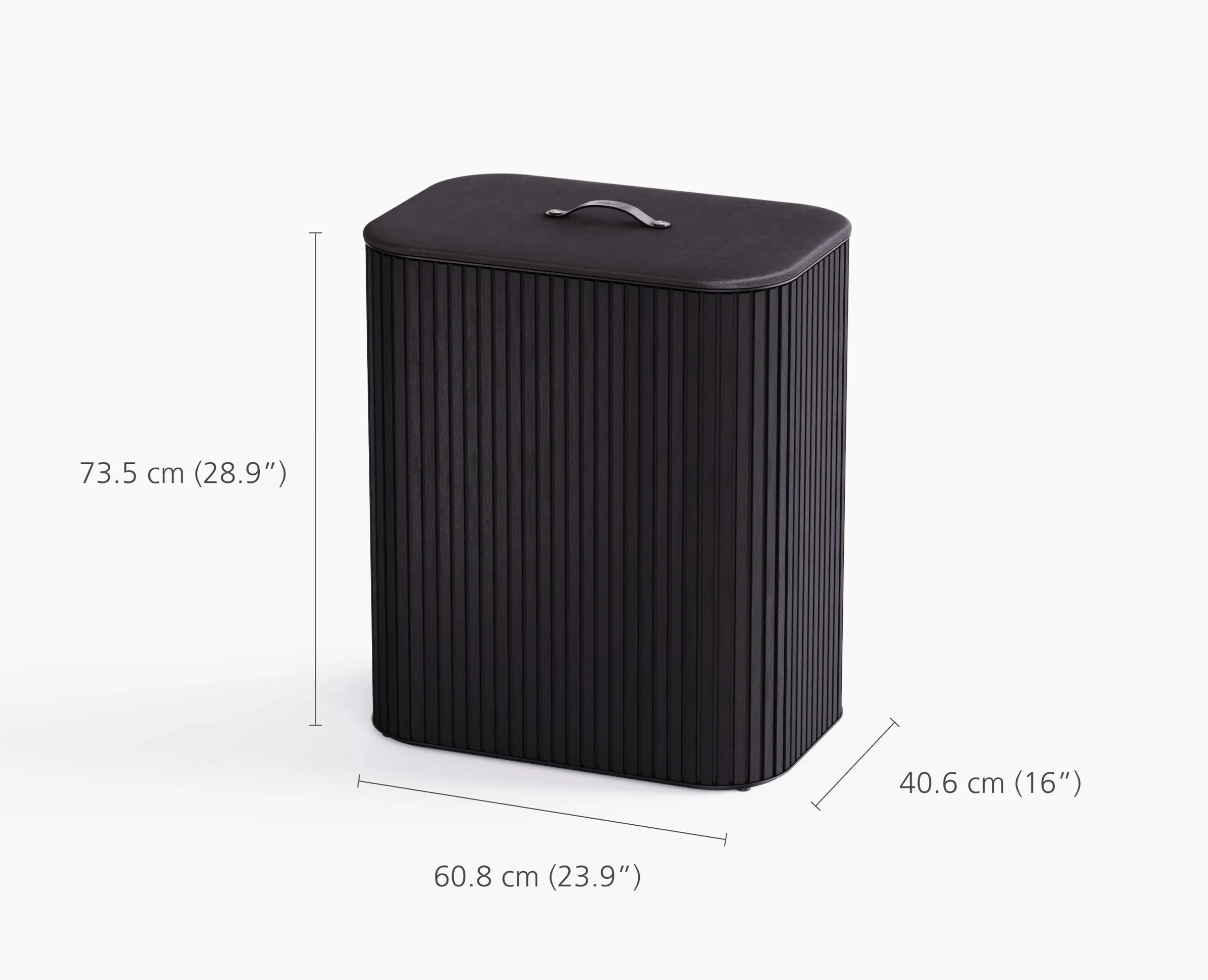 Panier à Linge Double Luxe Bambou Noir 90L Tota Twin Luxe