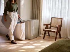 Panier à Linge Double Luxe Bambou Écru 90L Tota Twin Luxe