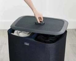 Panier à Linge Double Noir 90L Tota