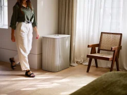 Panier à Linge Triple Luxe Bambou Écru 90L Tota Trio Luxe