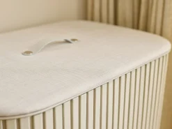 Panier à Linge Triple Luxe Bambou Écru 90L Tota Trio Luxe