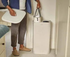 Panier Linge Double Compartiment 60L Tota Écru