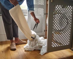 Panier Linge Double Compartiment 60L Tota Écru